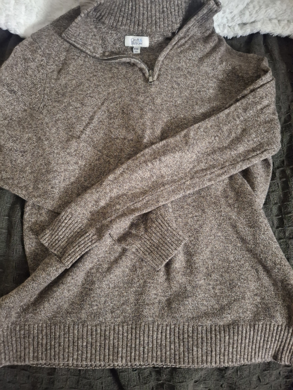 croft & barrow Women's Brown Zip Pullover Sweater